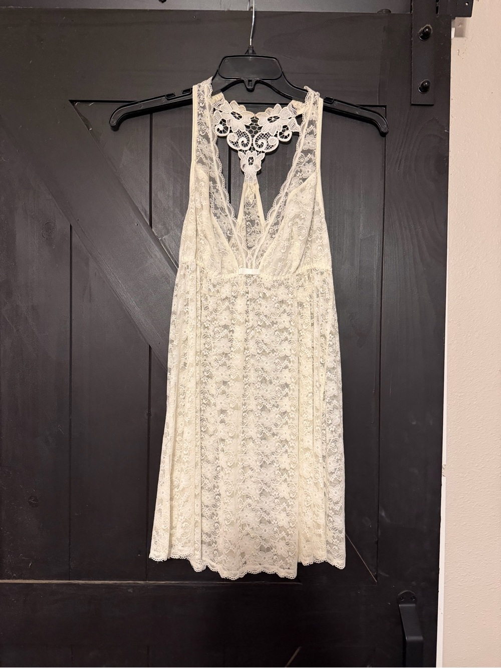 Lace Racerback Chemise Slip in Ivory